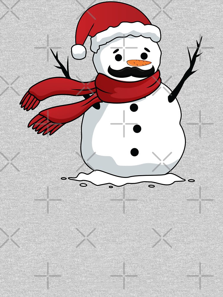 Funny snowman with mustache and carrot by Donutlovers