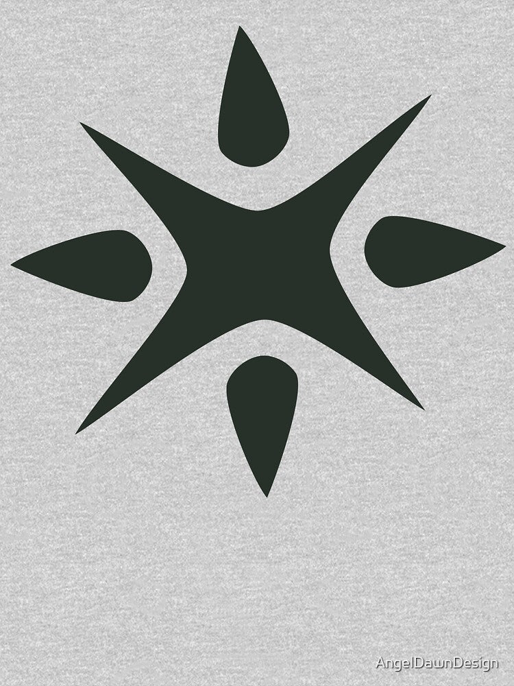 Large Geometric abstract snowflake in darkest green by AngelDawnDesign