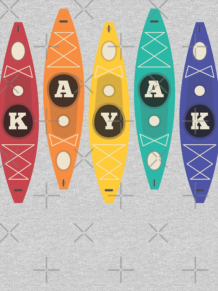 Simple Geometric Kayak Color Palette for Kayakers by Happy Puppy Print On Demand