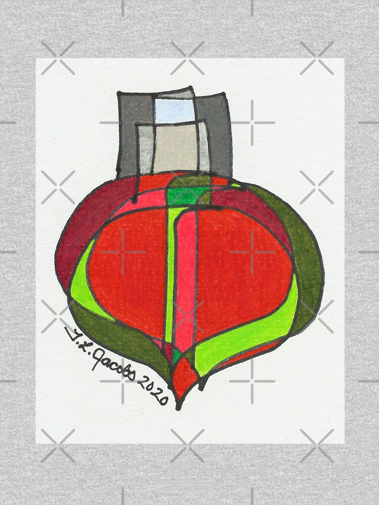 RED AND GREEN ABSTRACT CHRISTMAS ORNAMENT by Artter20