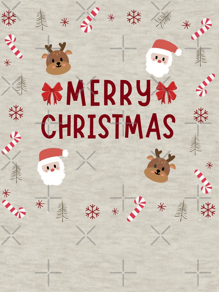 Merry Christmas | Feliz Navidad | Santa Claus & Reindeer Design | Xmas by boldstuffshop