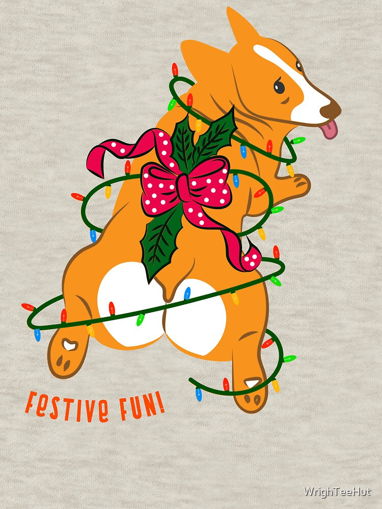 Festive Fun - Orange Christmas Dog by WrighTeeHut