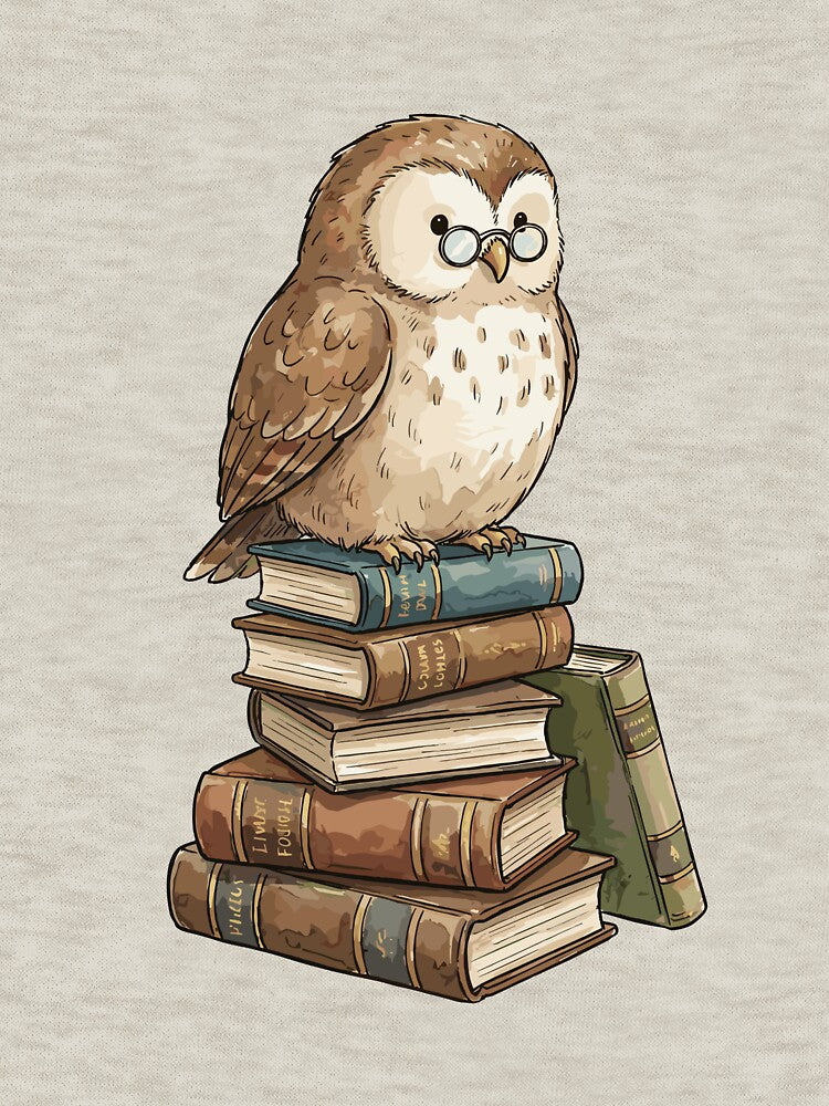 Vintage Dark Academia: Scholarly Owl Librarian by bapupa