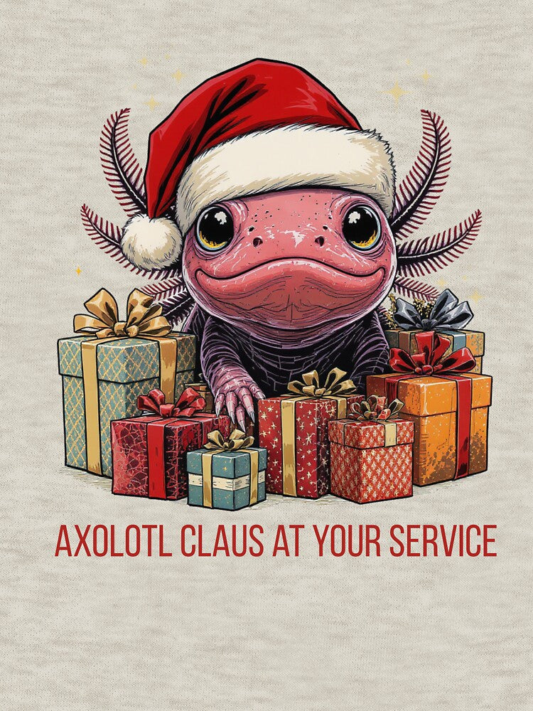 Axolotl Claus at Your Service – Cute Christmas Axolotl Gift Design by Artur-GrafiTee