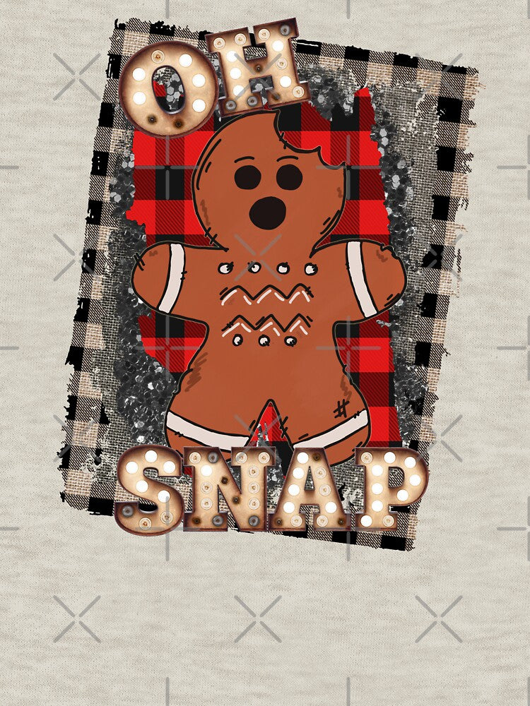 Oh Snap Christmas Gingerbread Man With Red Plaid by ChicoryJunction
