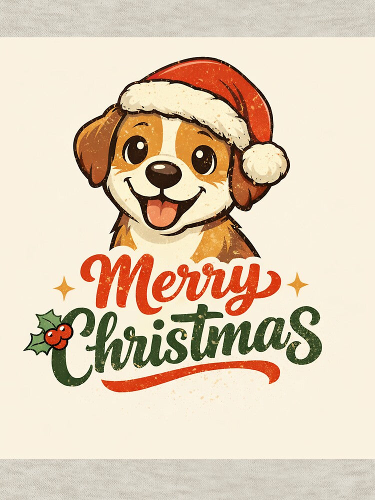 Merry Christmas Dog T-Shirt | Cute Santa Dog Graphic Tee | Christmas Pet Lovers Shirt by Furfolkz
