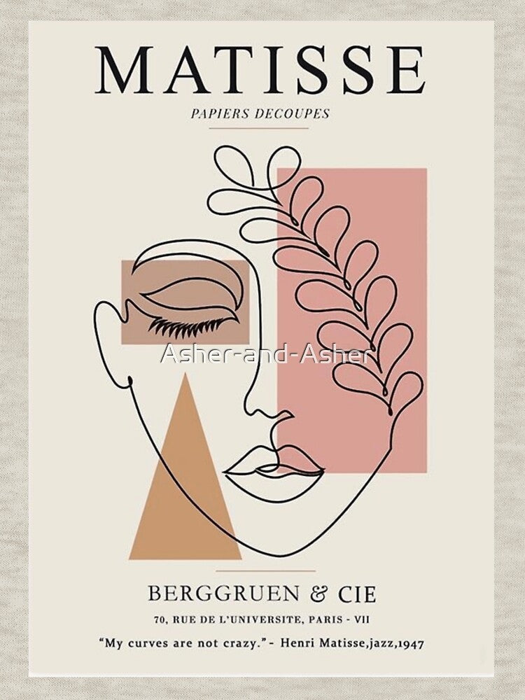 Matisse Line Art - Woman Abstract - Darkacademia by Asher-and-Asher
