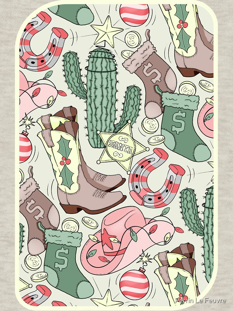 Southwestern Cowgirl Christmas on Cream by Perrin Le Feuvre