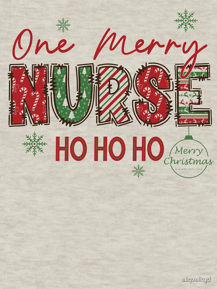 One Merry Nurse Ho Ho Ho | Nurse Design with Snowflakes by a1qualityd