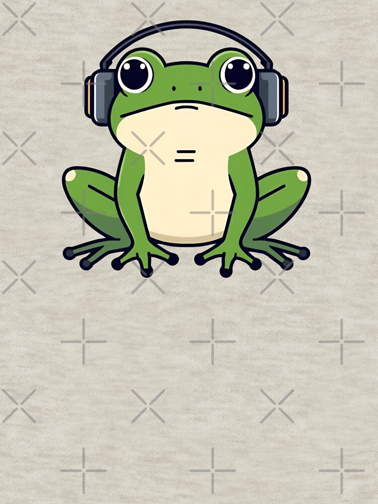 Cute Frog With Headphones – Kawaii Music Lover Illustration by SimplyJasper