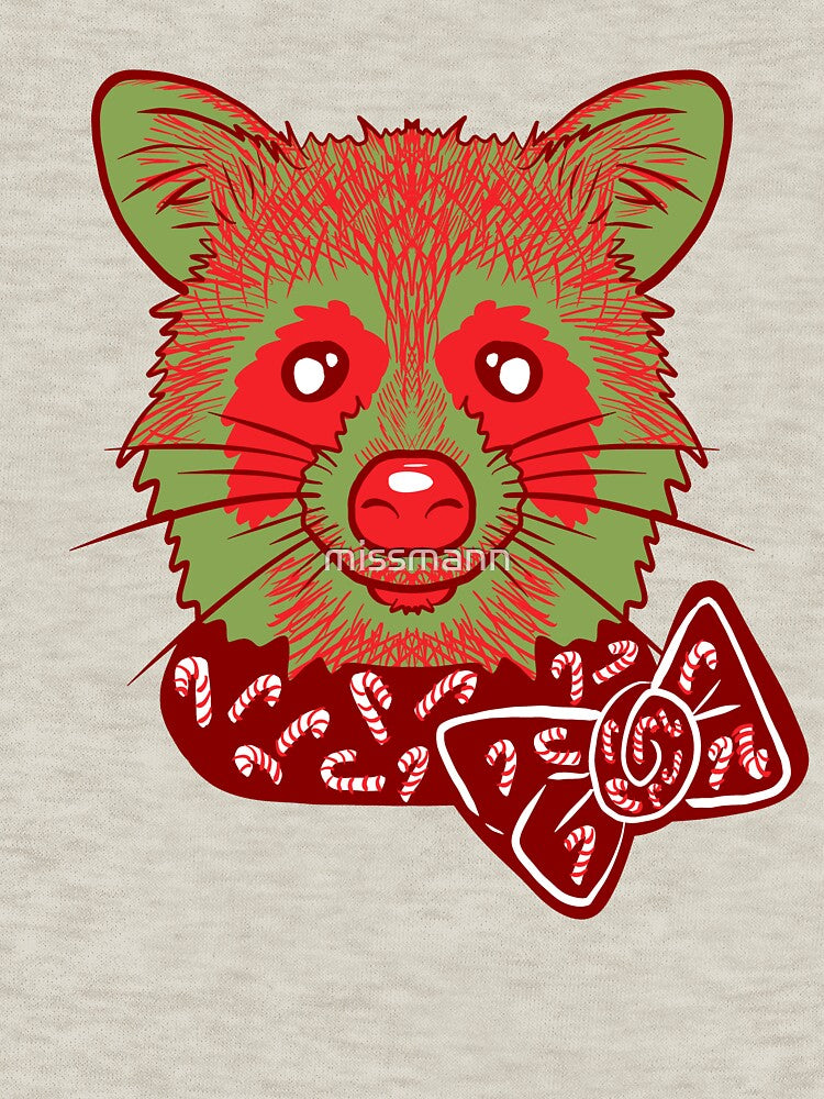 Christmas Raccoon With white Background by missmann