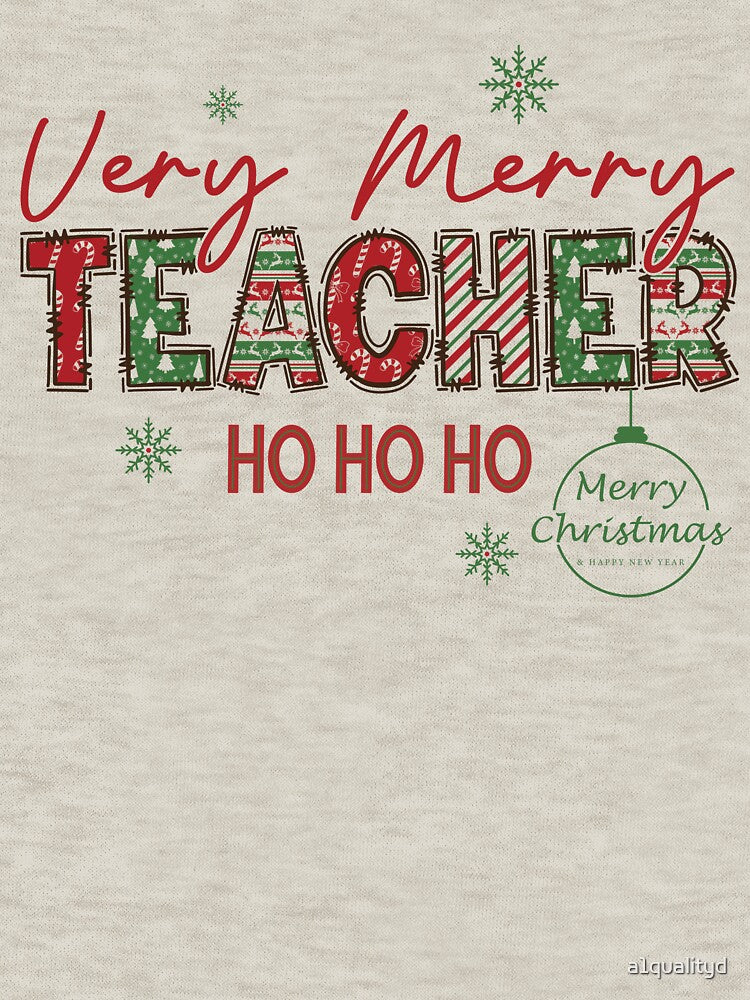 Very Merry Teacher Ho Ho Ho Christmas Shirt | Festive Teacher Gift by a1qualityd