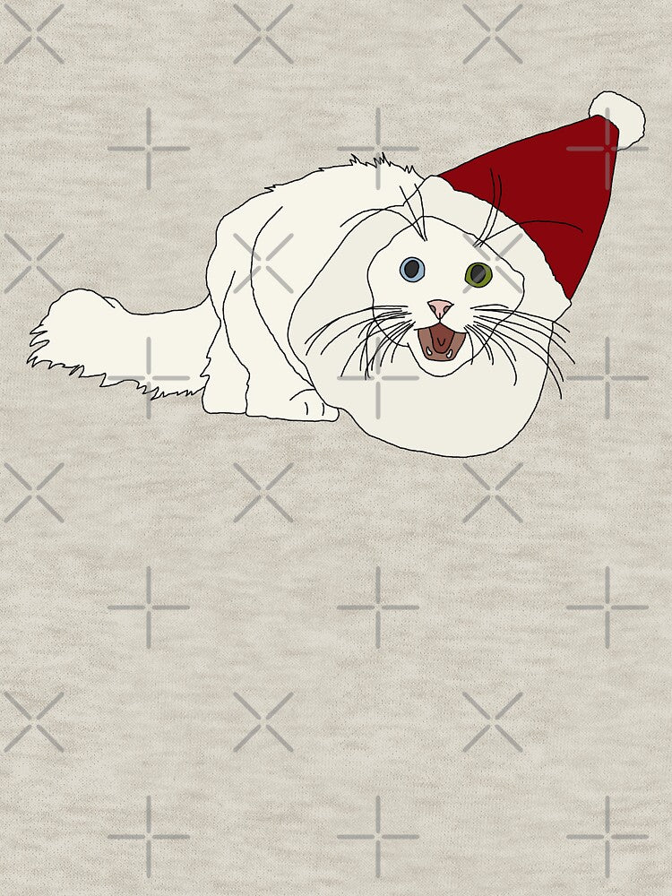 Santa Cat (White with Blue and Green Eyes) by nklange240
