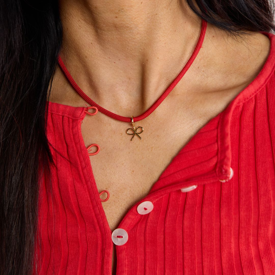 Red Minimalist Waterproof Cord Necklace