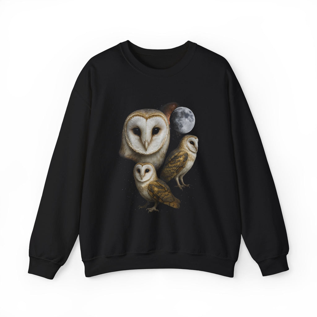 Retro Elegant Owls and The Moon Crewneck