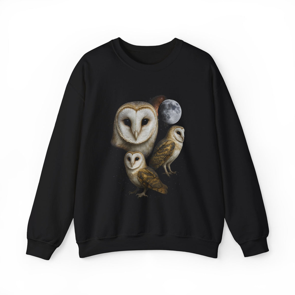 Retro Elegant Owls and The Moon Crewneck