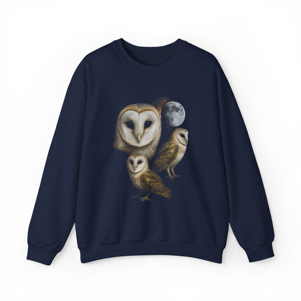 Retro Elegant Owls and The Moon Crewneck