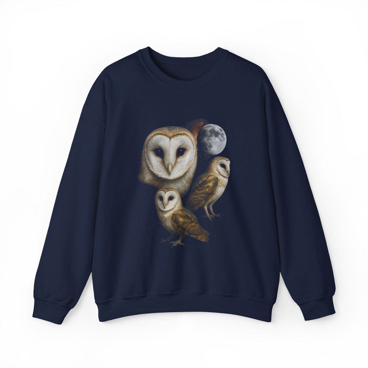 Retro Elegant Owls and The Moon Crewneck