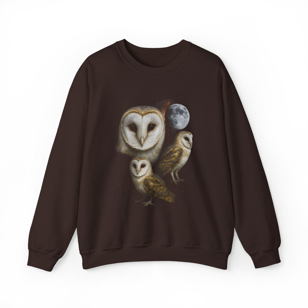 Retro Elegant Owls and The Moon Crewneck