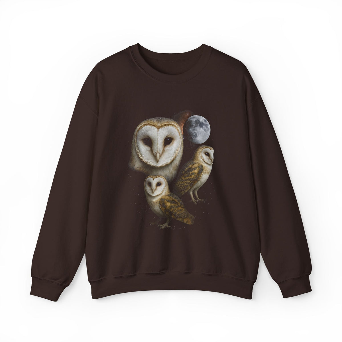 Retro Elegant Owls and The Moon Crewneck