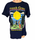 Chemistry Touch Grass Put Down The Game Go Outside Navy Blue Graphic Tee Large
