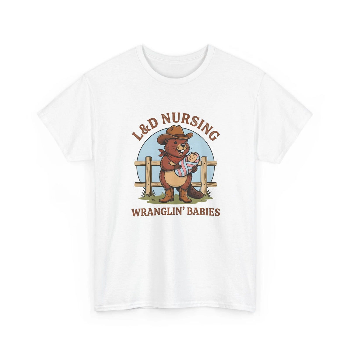 Cowboy Beaver Shirt Nurses Animal Gift Women Cartoon Tee Beaver T-Shirt Nurse