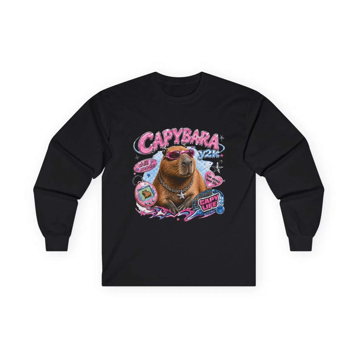 Capybara Retro Graphic Capybara Long Sleeve Tee | Cute Animal Shirt