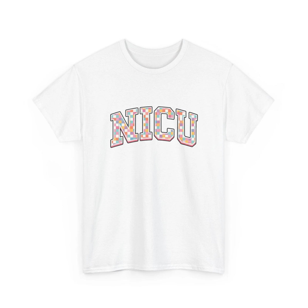 Block Lettering Design Shirt Nurses Clinic Gift Women Thick Tee Typography
