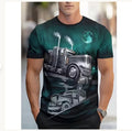 Moonlit Semi Truck Shirt, Night Rig AOP Tee, Trucker Gift