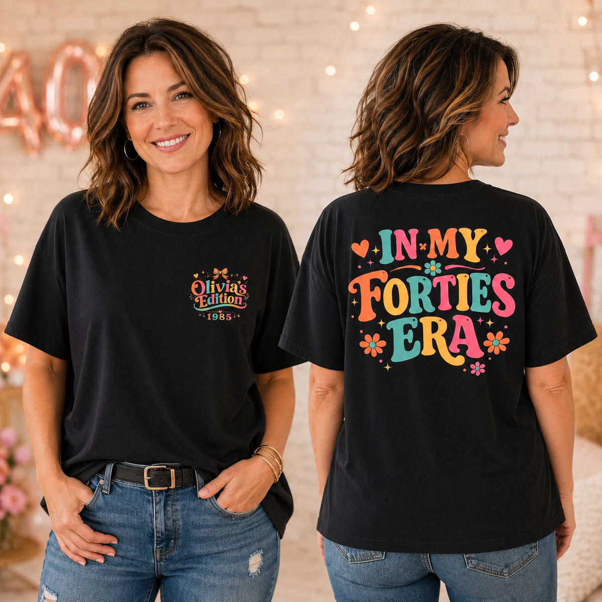 Personalised In My Forties Era Women 40th Birthday Tee