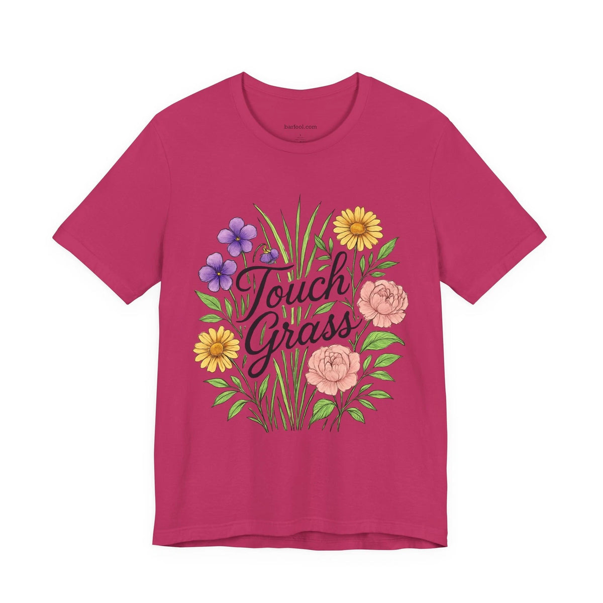 Touch Grass Unisex Jersey Short Sleeve Tee ~ barfool nerd nature floral shirt