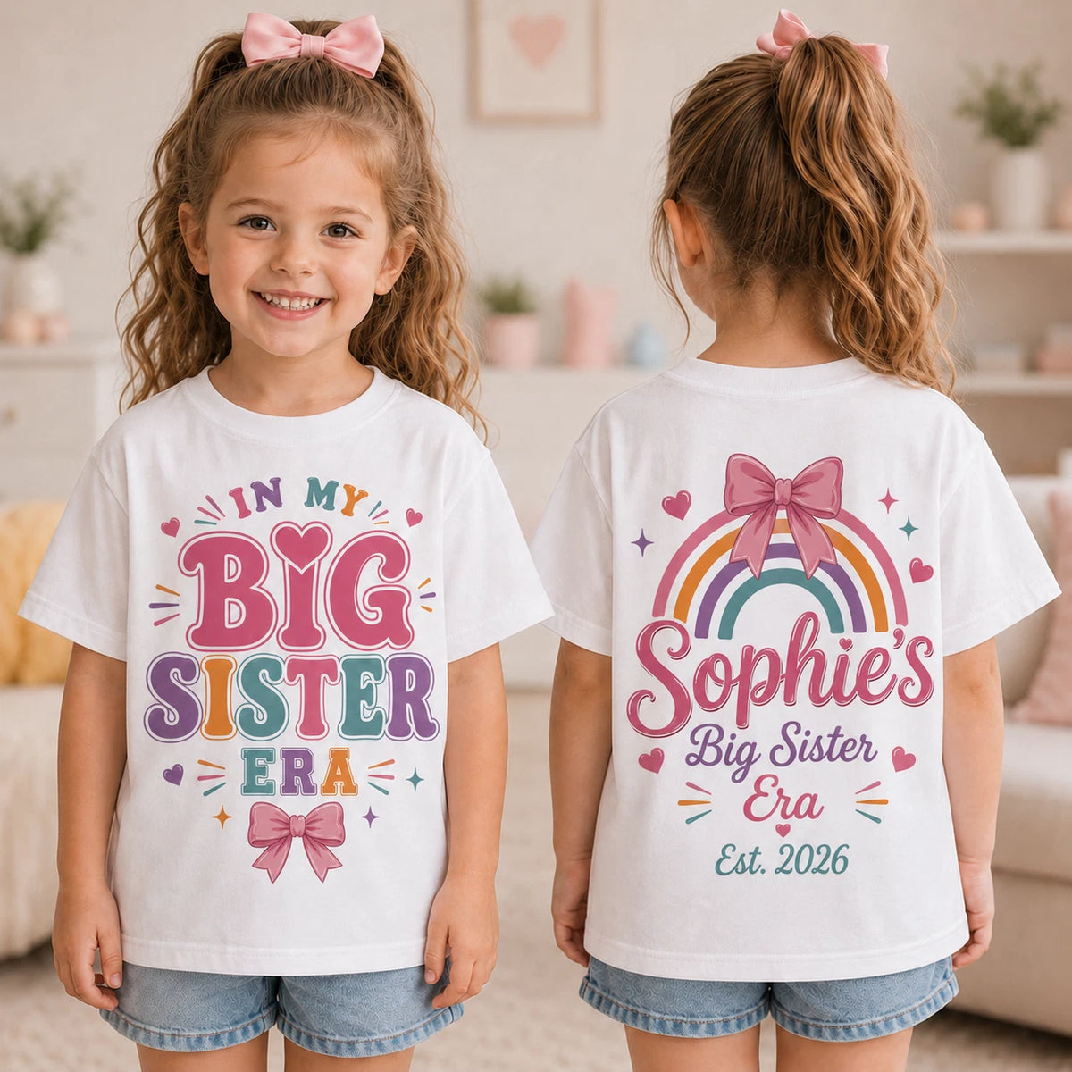 Personalised In My Big Sister Era Girls T Shirt