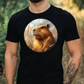 Mens Capybara Portrait Motif Cotton T-Shirt Size XS to 5XL