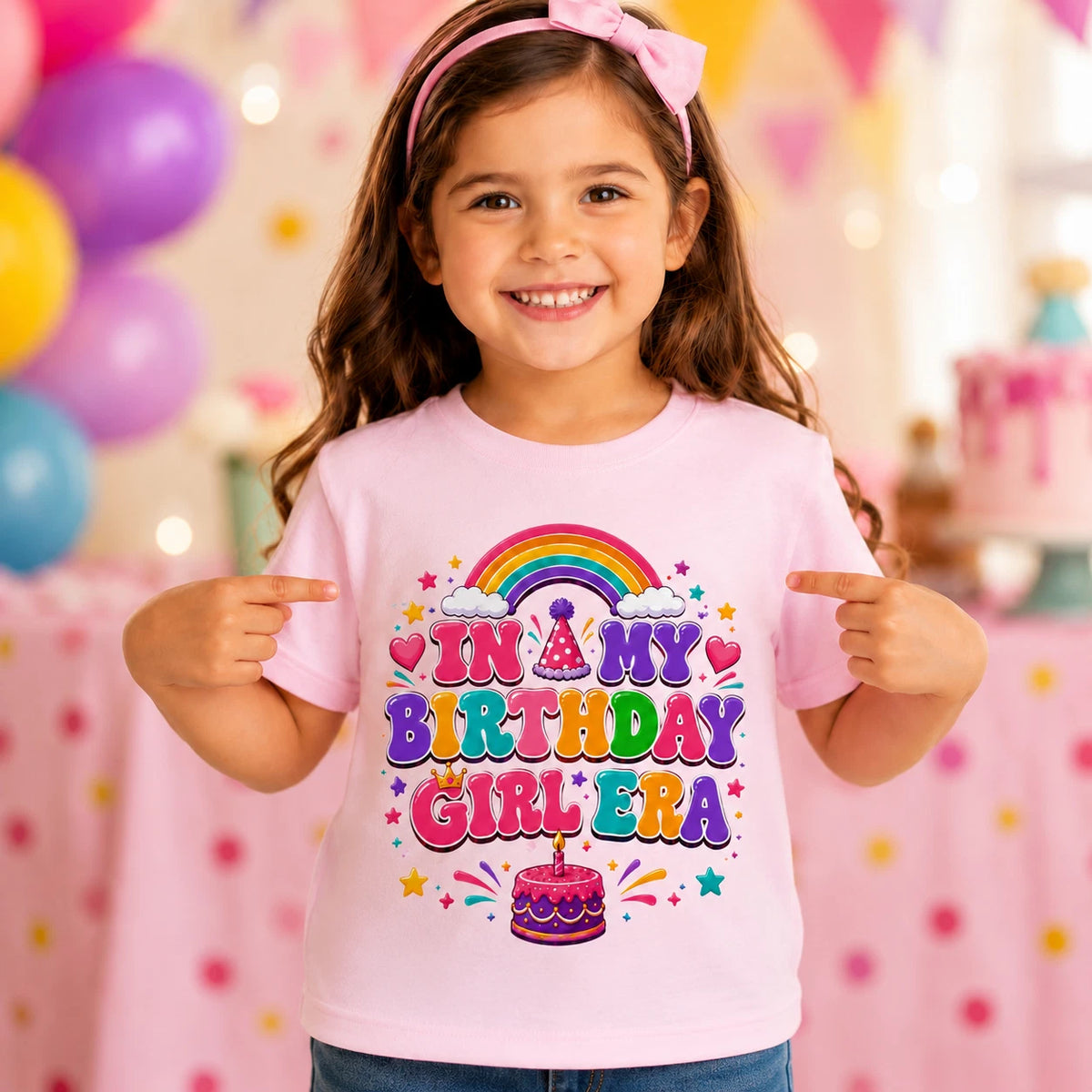 In My Birthday Girl Era T Shirt, Rainbow Birthday Tee