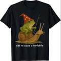 Whimsical Frog Wizard Off to Cause A Kerfuffle Meme Frog T-Shirt
