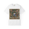 Quilted Garden with Baby & Paint Can T-Shirt | Floral Patchwork Art