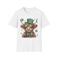 St. Patrick's Highland Cow T-Shirt | Shamrock Hat, Bow Tie