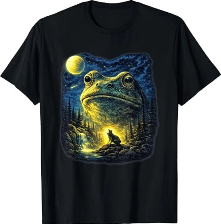 Frog Howling to Moon Frogs Howl at The Moon Parody Meme T-Shirt