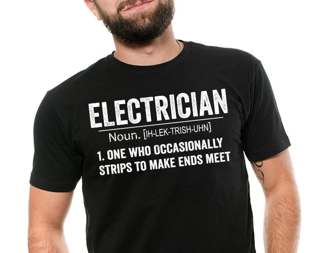 Electrician T Shirt Definition Funny Electric Gift Career Electrician t shirt