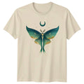 Celestial Luna Moth Moon Gold Womens T-Shirt Celestial Art Nature Gift For Her
