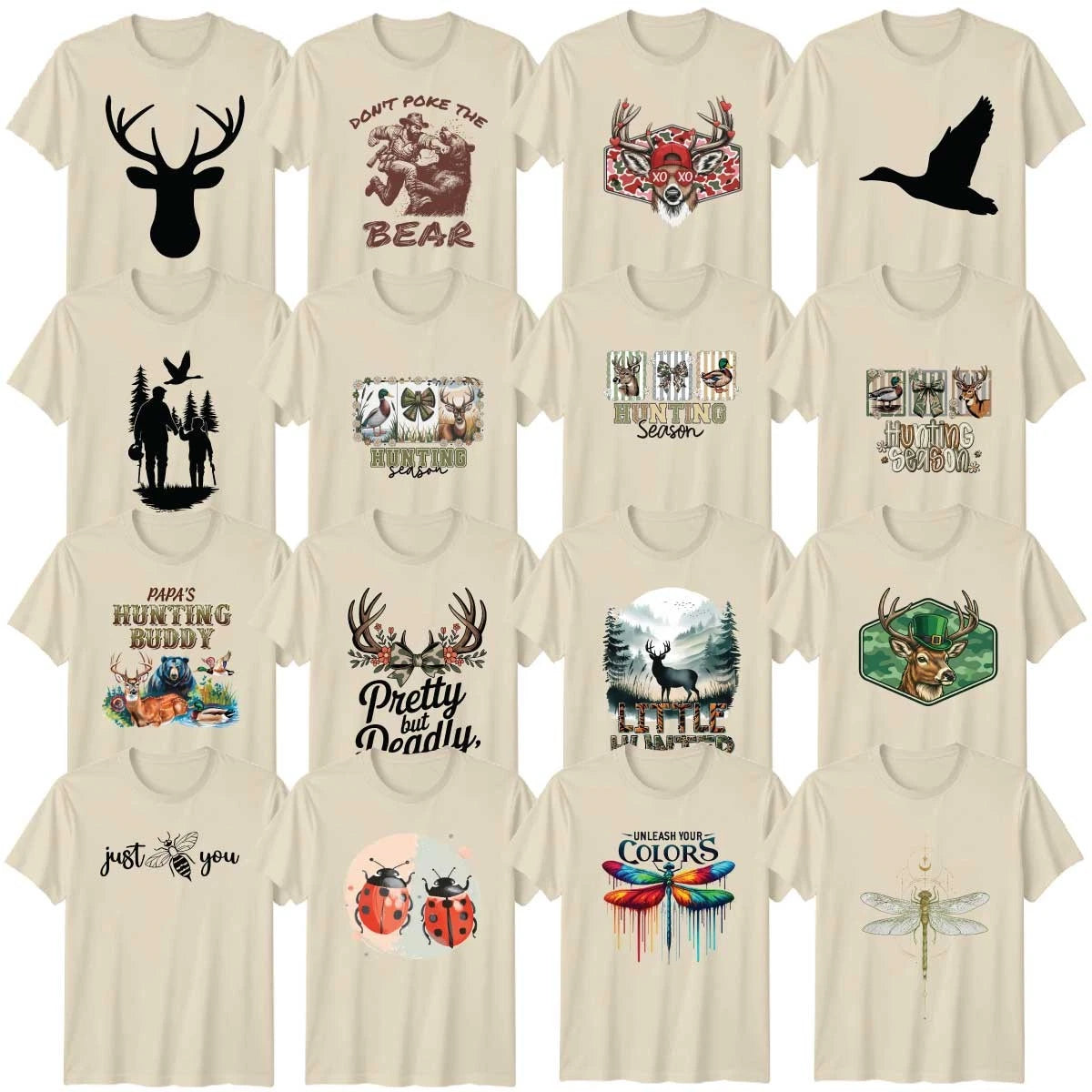 Butterfly And Bee Hunting Wildlife Adult T-Shirt Moths Birthday Gift