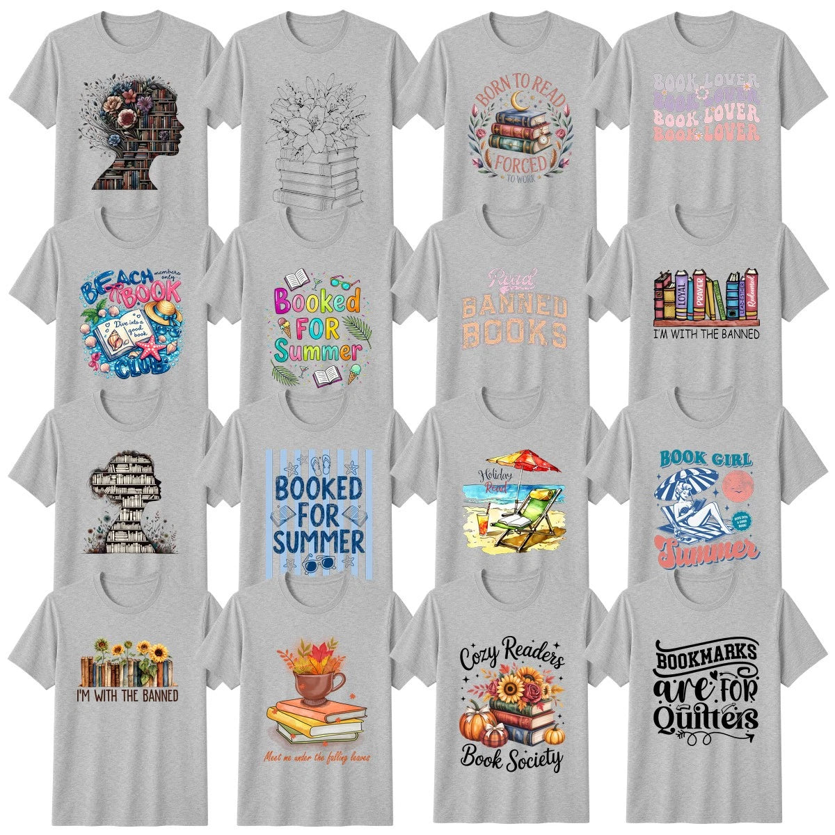 Boho Beach Reading T-Shirt Bibliophile Halloween Gift