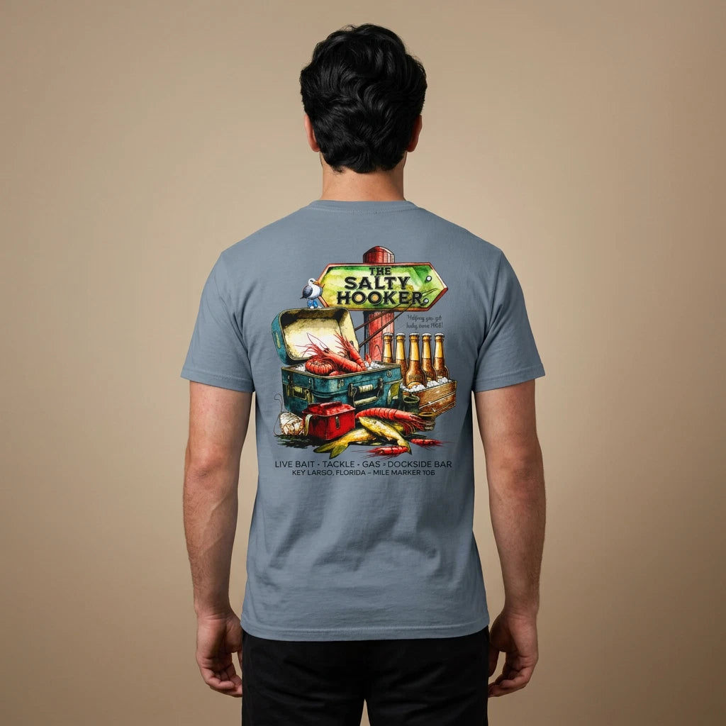 The Salty Hooker T Shirt, Bait & Tackle Shop Tee, Dockside Dive Bar Shirt