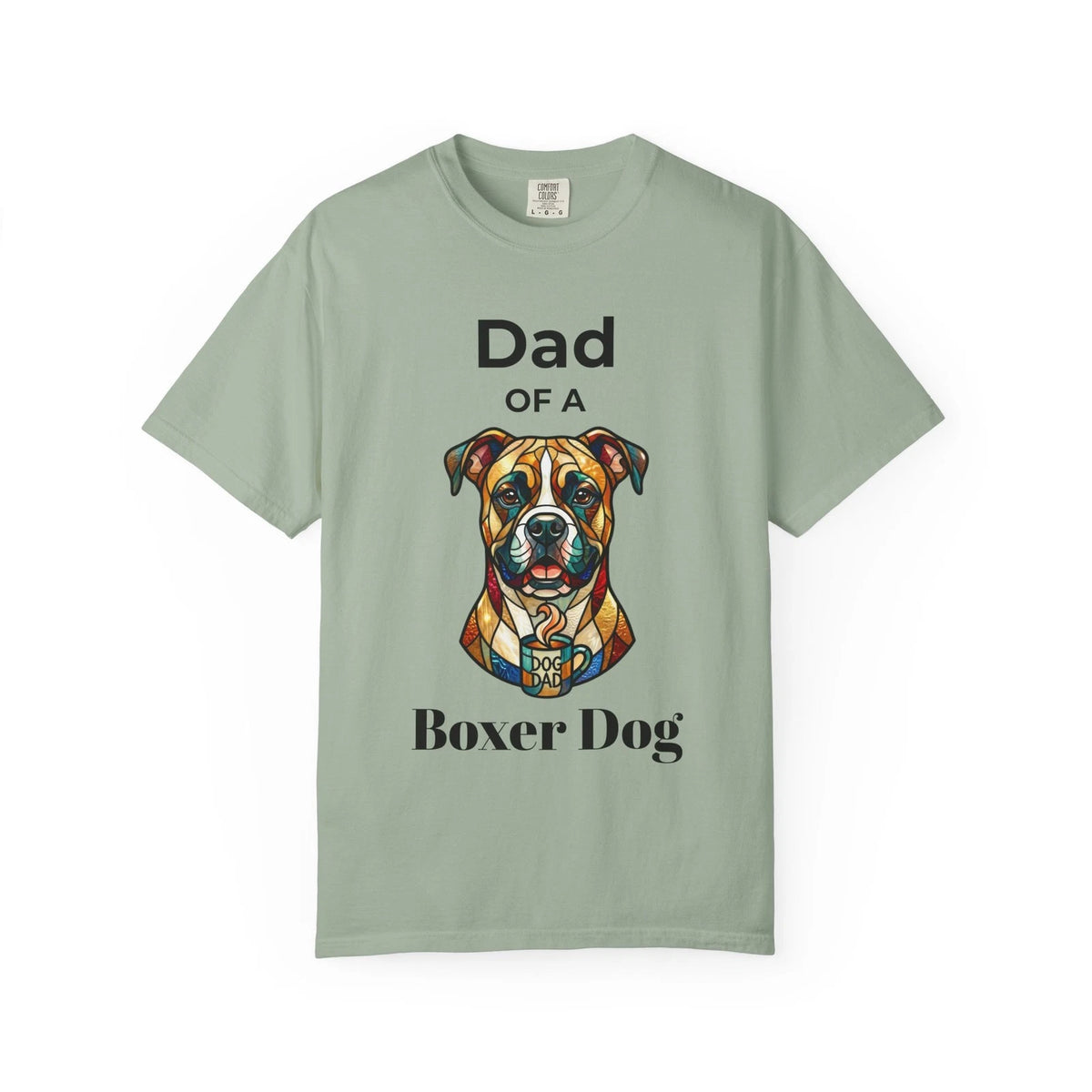 Boxer Dog Dad T-Shirt — Colorful Boxer Portrait Tee for Dog Lovers