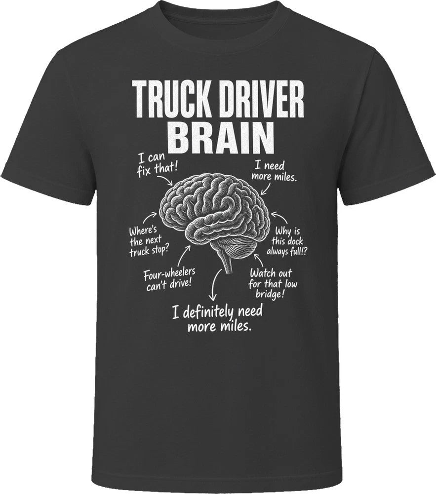 Truck Driver Brain Funny Trucker T Shirt