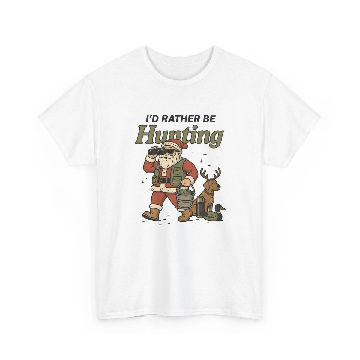 Santa Hunter Shirt Hunting Christmas Gift Women Cartoon Tee Krampus T-Shirt