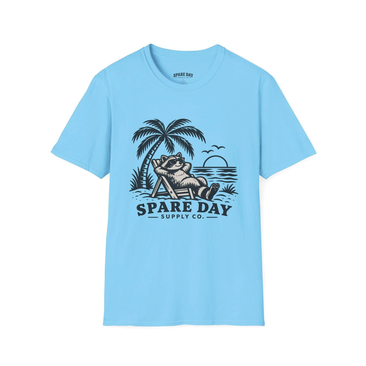 Spare Day Beach Raccoon T-Shirt | Relaxing Sunset Tee