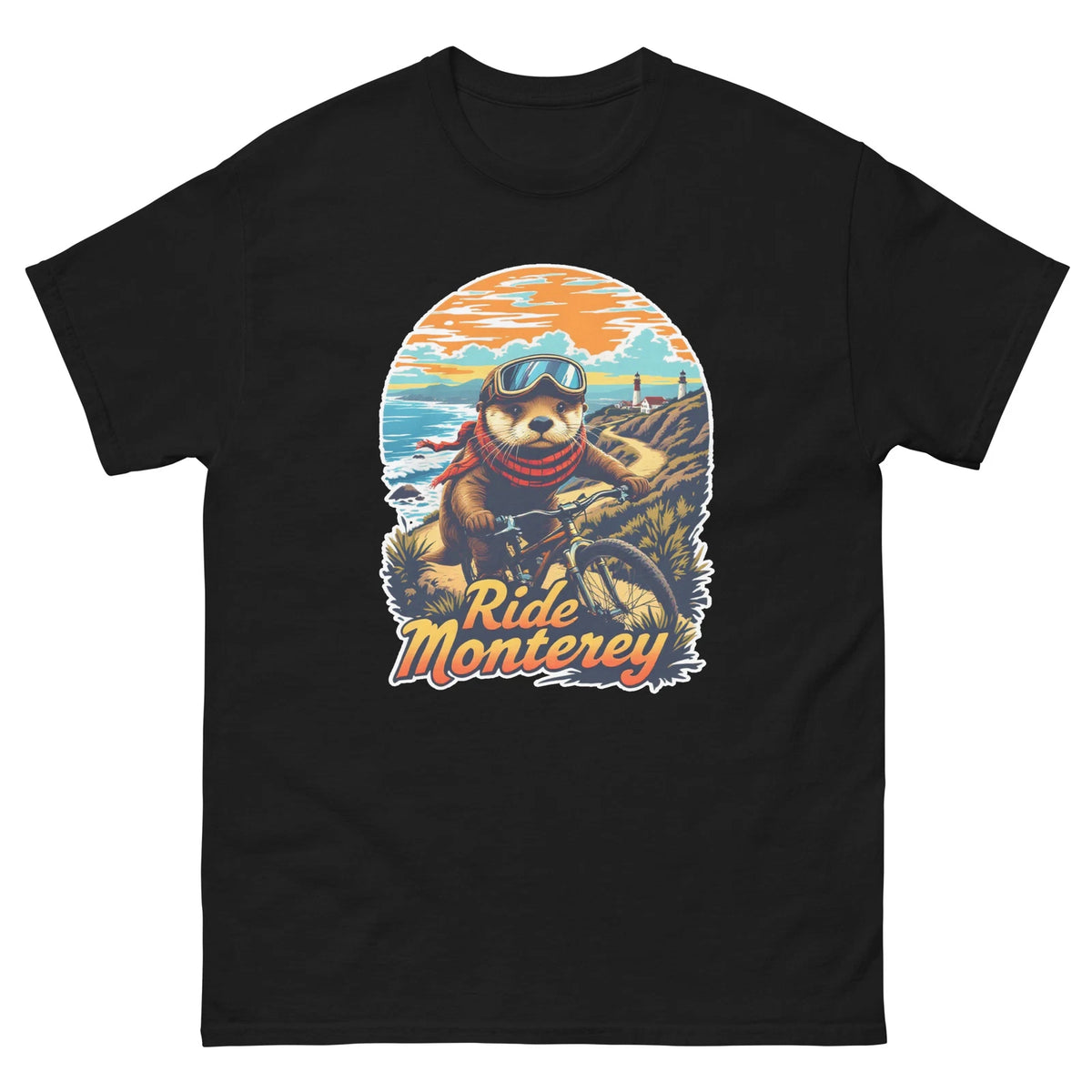 Ride Monterey Sea Otter Fun USA Bike Cycling Animal T-Shirt