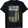 Elevator Mechanic American Flag Patriot T-Shirt
