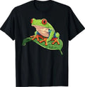 Red Eye Tree Frog On Leaf Rainforest Animal Men Women Kids T-Shirt